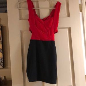 Black and red mini dress